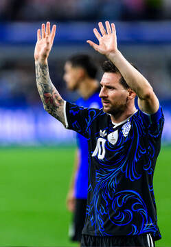 Lionel Messi of Argentina celebrates