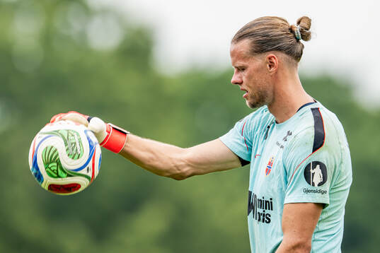 Goalkeeper Ørjan Håskjold Nyland of the Norwegian