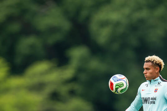 Antonio Nusa of the Norwegian national football team at a