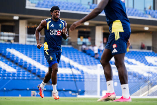 Anthony Elanga of the Swedish national football team at a