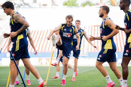 Benjamin Nygren of the Swedish national football team at a