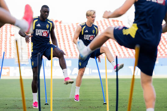 Ken Sema and Lucas Bergvall of the Swedish national