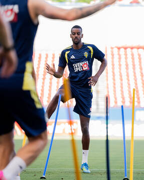 Alexander Isak of the Swedish national football team at a