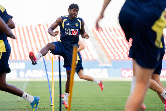 Anthony Elanga of the Swedish national football team at a