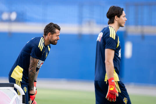 Goalkeeper Kristoffer Nordfeldt and goalkeeper Jacob Widell