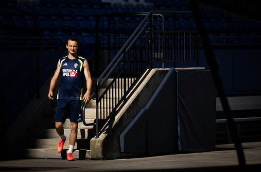 Hjalmar Ekdal of the Swedish national football team at a