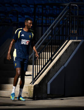 Alexander Isak of the Swedish national football team at a
