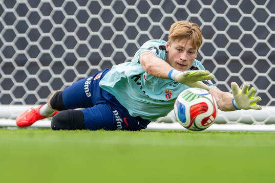 Goalkeeper Sander Tangvik of the Norwegian national