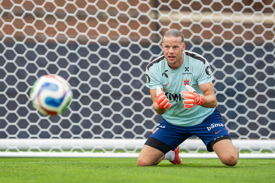 Goalkeeper Ørjan Håskjold Nyland of the Norwegian