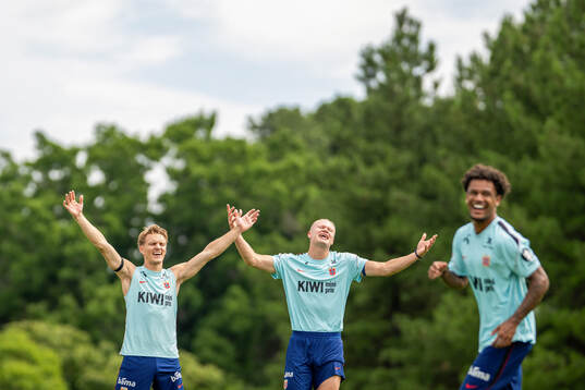 Martin Ødegaard, Erling Braut Haaland and Oscar Bobb of