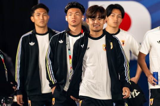 Takefusa Kubo of Japan arrives