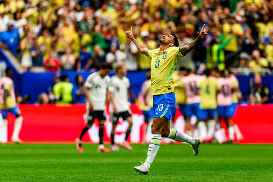 Danilo of Brazil celebrates