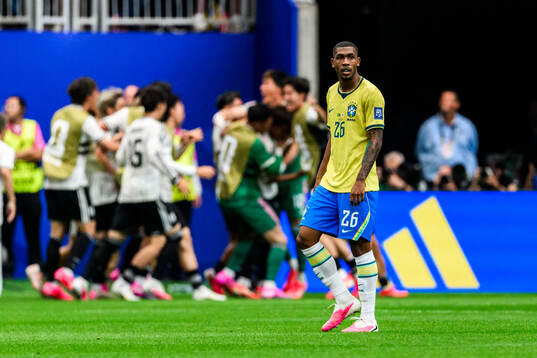 Rayan of Brazil looks dejected