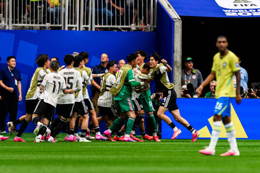 Players of Japan celebrates