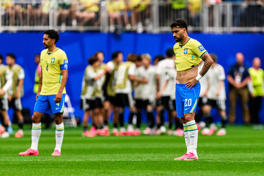 Lucas Paqueta of Brazil looks dejected