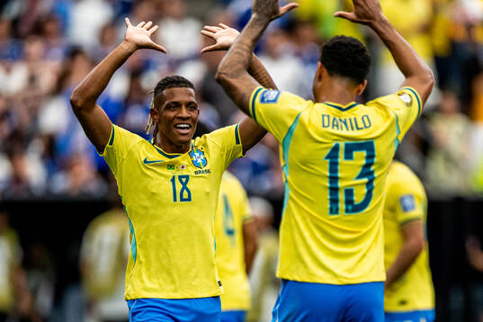 Danilo Santos and Danilo of Brazil celebrates
