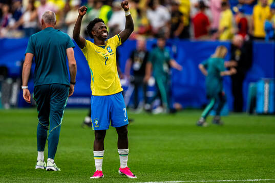 Vinicius Junior of Brazil celebrates