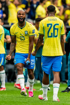 Igor Thiago of Brazil celebrates