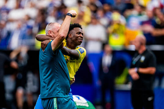 Vinicius Junior of Brazil celebrates