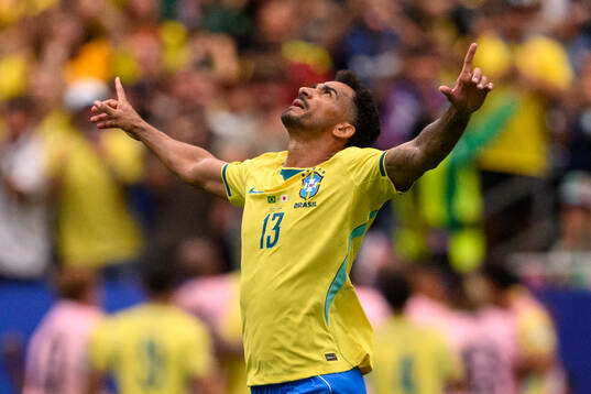 Danilo of Brazil celebrates