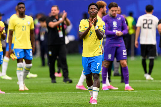 Vinicius Junior of Brazil celebrates