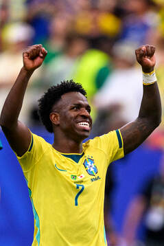 Vinicius Junior of Brazil celebrates
