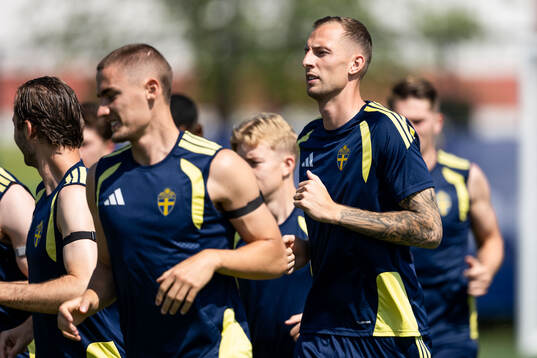Gustaf Nilsson of the Swedish national football team at a