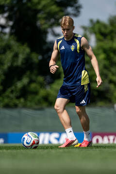 Daniel Svensson of the Swedish national football team at a