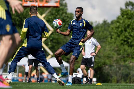 Alexander Isak of the Swedish national football team at a