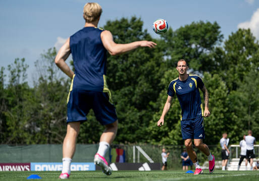 Gustaf Nilsson of the Swedish national football team at a