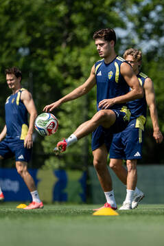Besfort Zeneli of the Swedish national football team at a