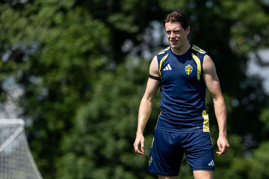 Elliot Stroud of the Swedish national football team at a