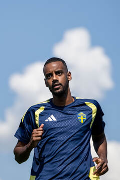 Alexander Isak of the Swedish national football team at a