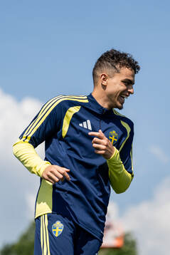 Yasin Ayari of the Swedish national football team at a