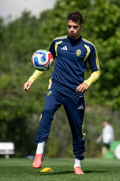 Yasin Ayari of the Swedish national football team at a