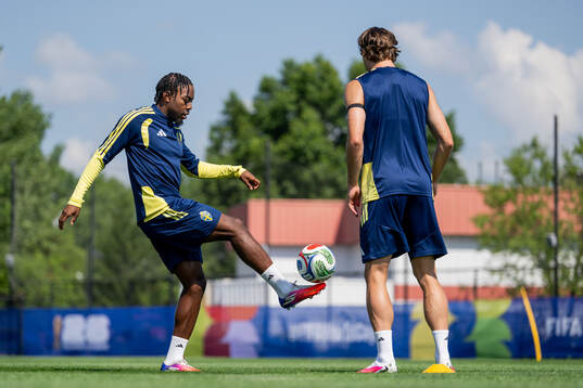 Anthony Elanga of the Swedish national football team at a
