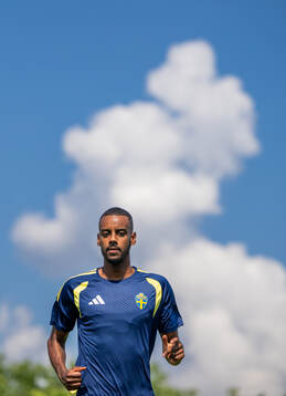Alexander Isak of the Swedish national football team at a