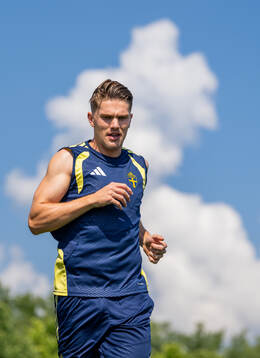 Viktor Gyökeres of the Swedish national football team at a