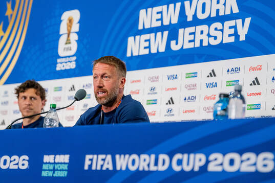 of the Swedish national football team at a press conference