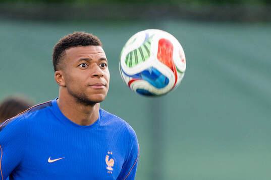 Kylian Mbappe of the French national football team at a