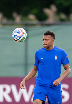 Kylian Mbappe of the French national football team at a
