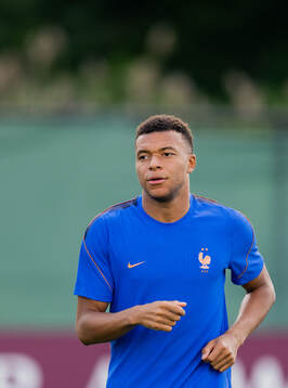 Kylian Mbappé of the French national football team at a