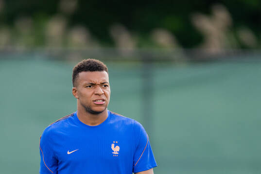 Kylian Mbappé of the French national football team at a
