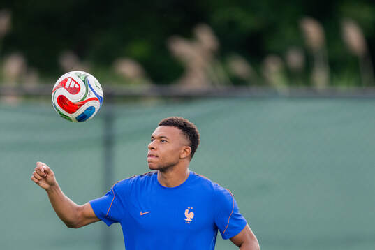 Kylian Mbappé of the French national football team at a