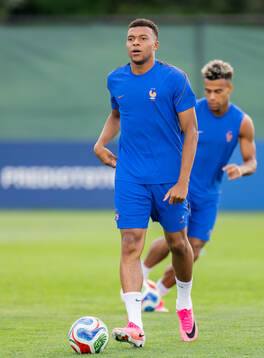 Kylian Mbappé of the French national football team at a