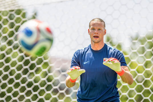 Goalkeeper Ørjan Håskjold Nyland of the Norwegian