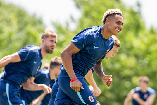 Antonio Nusa of the Norwegian national football team at a
