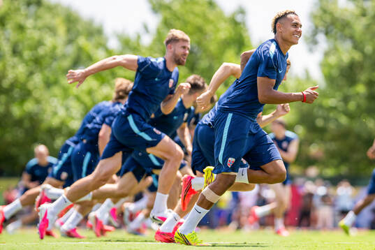 Antonio Nusa of the Norwegian national football team at a