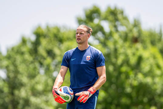 Goalkeeper Ørjan Håskjold Nyland of the Norwegian