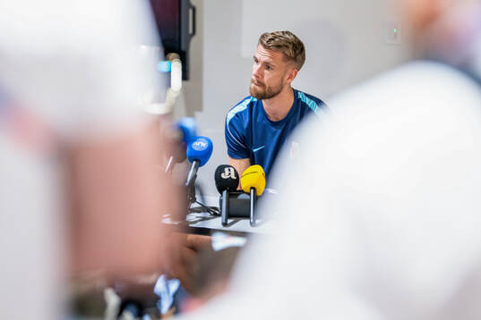 Kristoffer Ajer of the Norwegian national football team at